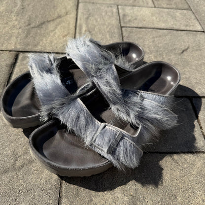 Rick Owens Grey Fur Birkenstock