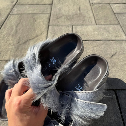 Rick Owens Grey Fur Birkenstock
