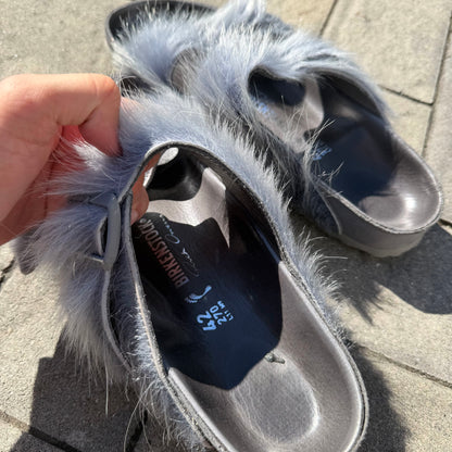 Rick Owens Grey Fur Birkenstock