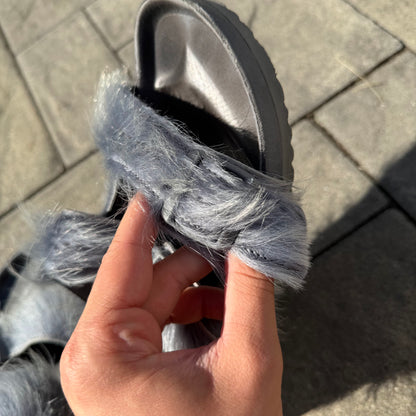 Rick Owens Grey Fur Birkenstock