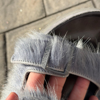 Rick Owens Grey Fur Birkenstock