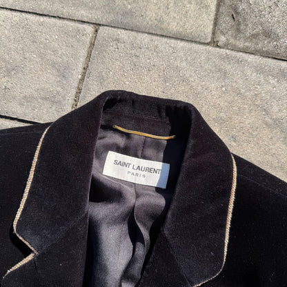 2019 Saint Laurent Paris Gold Trim Velvet Blazer