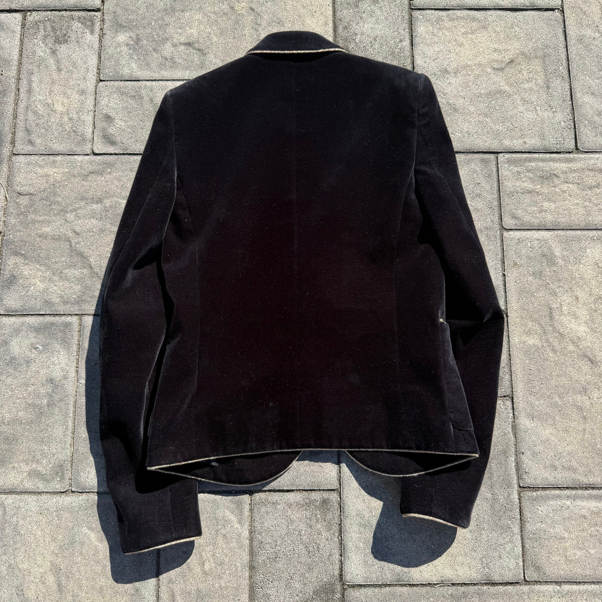 2019 Saint Laurent Paris Gold Trim Velvet Blazer