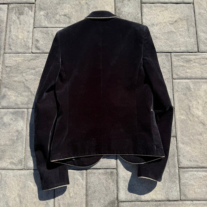2019 Saint Laurent Paris Gold Trim Velvet Blazer