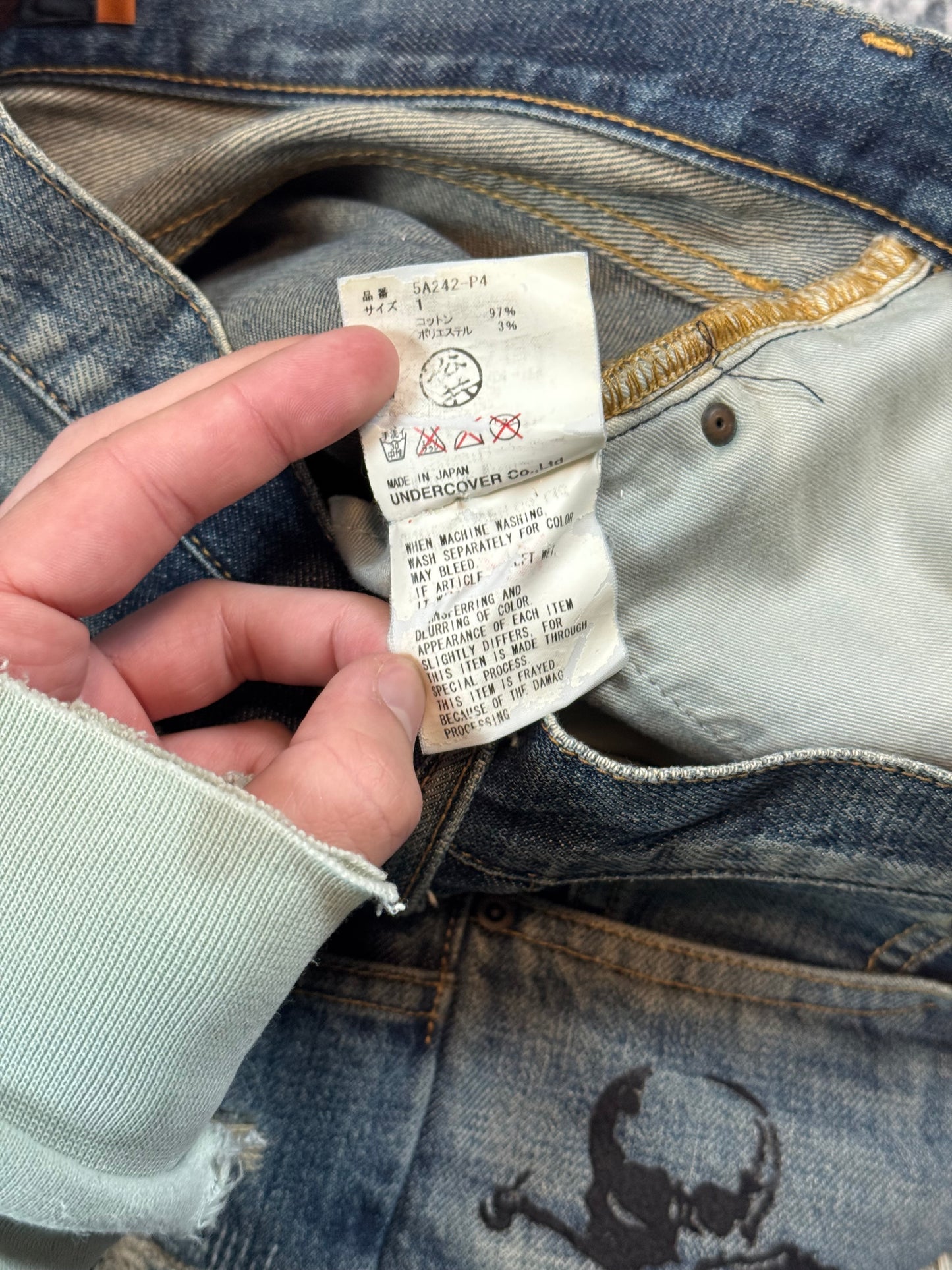 AW05 Undercover Blue Skull Denim