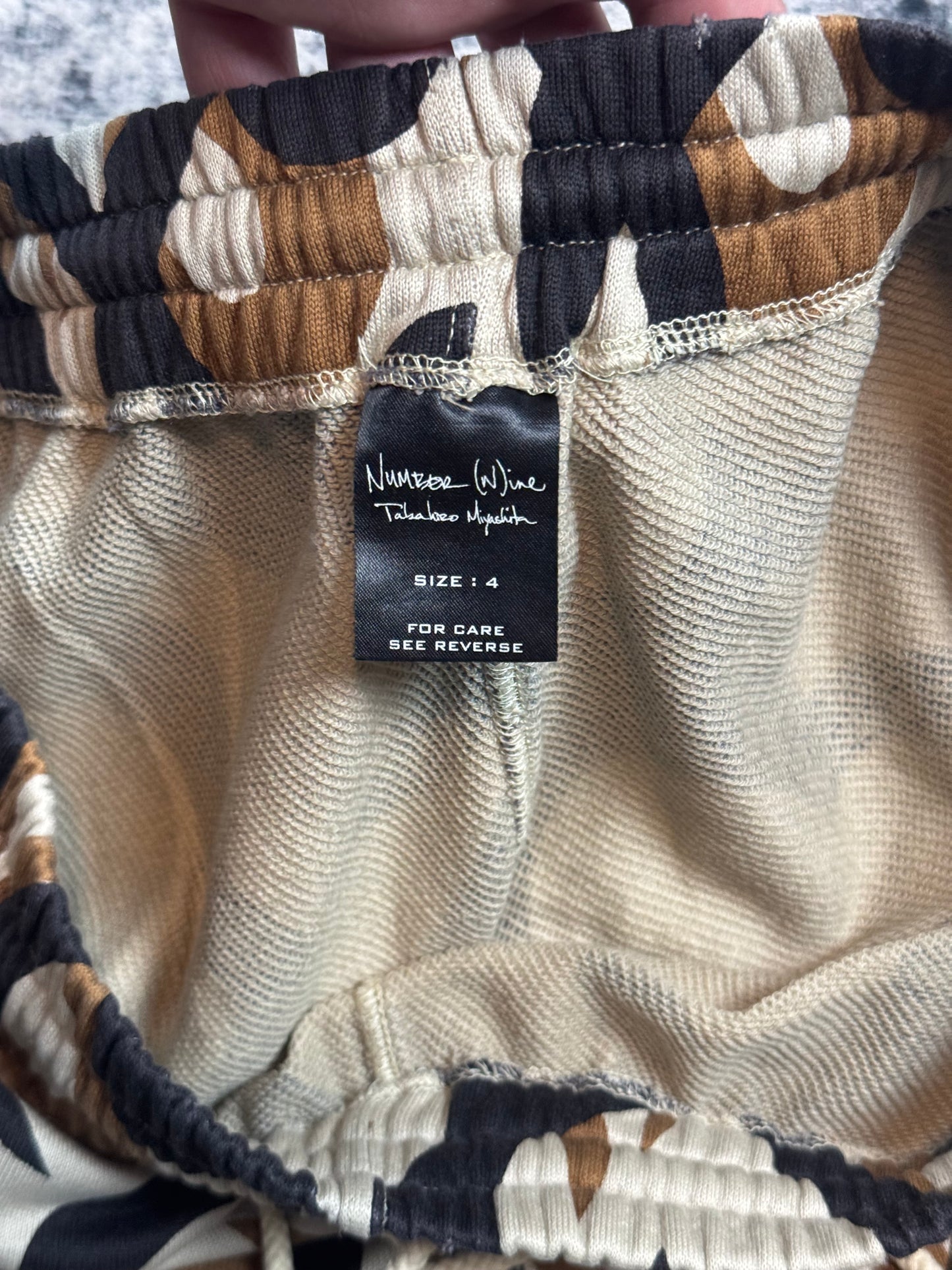 AW04 Number Nine Beige Tribal Sweatpants
