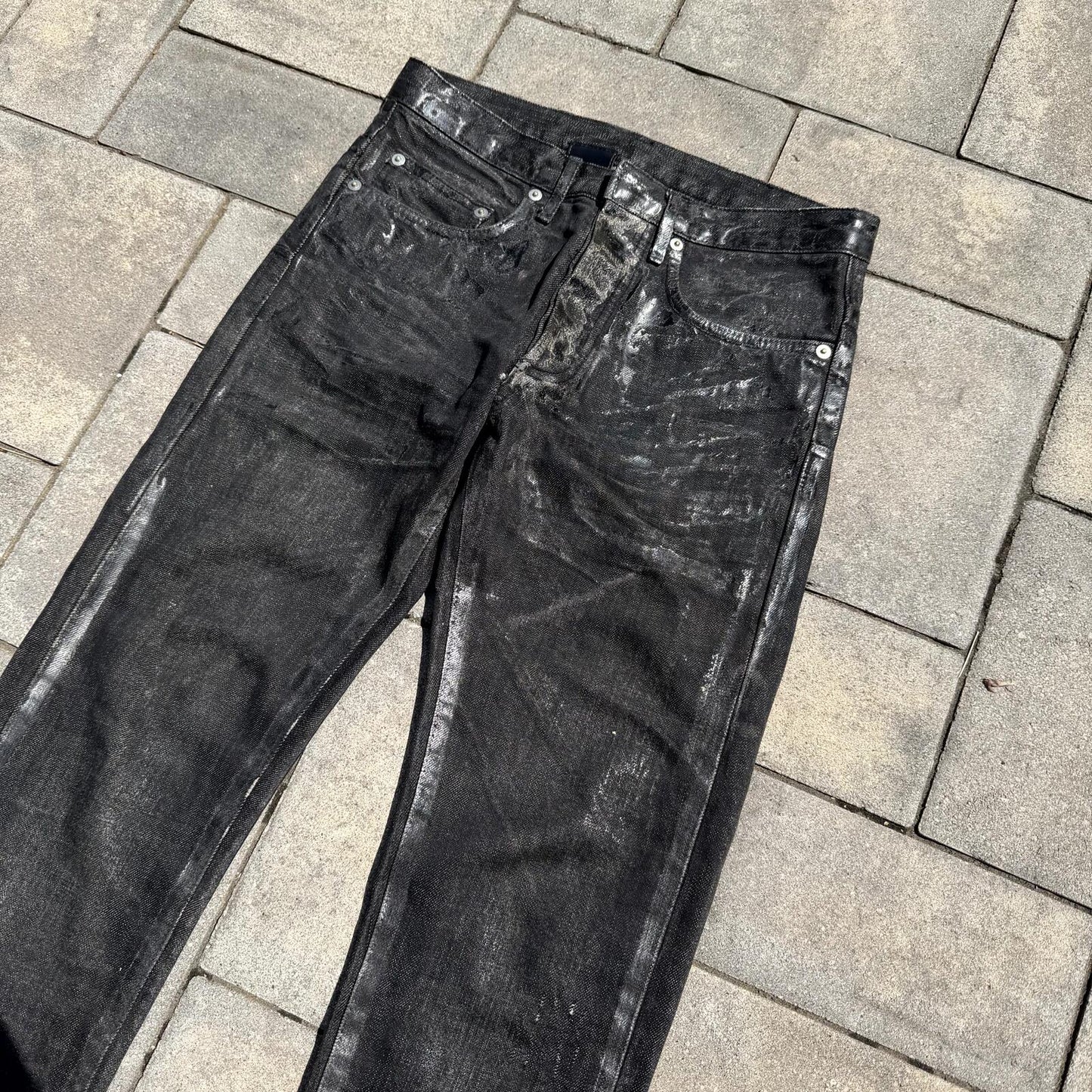 AW05 Dior Homme Black Waxed Luster Denim