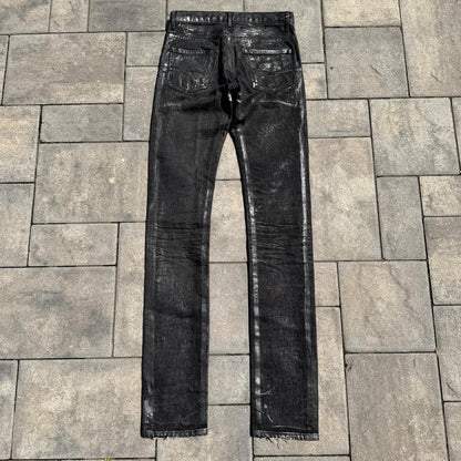 AW05 Dior Homme Black Waxed Luster Denim