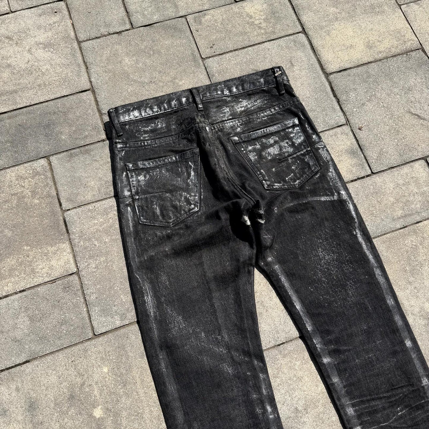 AW05 Dior Homme Black Waxed Luster Denim