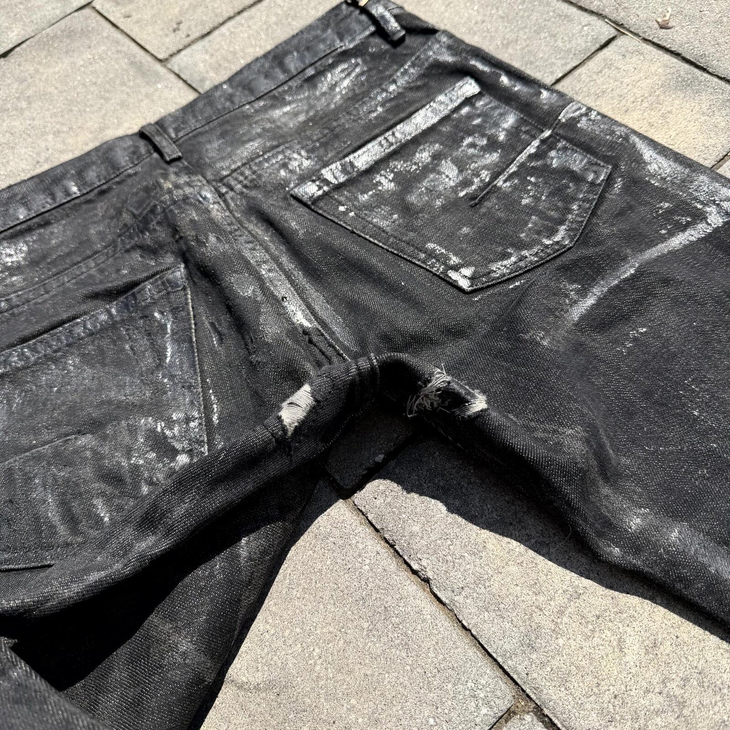 AW05 Dior Homme Black Waxed Luster Denim