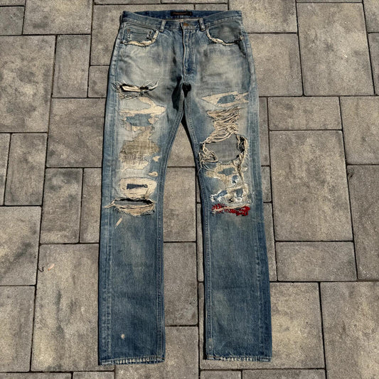 AW04 Undercover Red Yarn 68 Denim