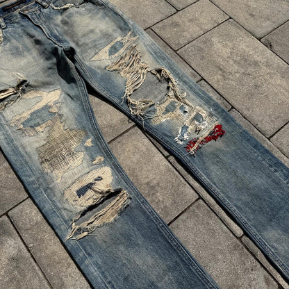 AW04 Undercover Red Yarn 68 Denim