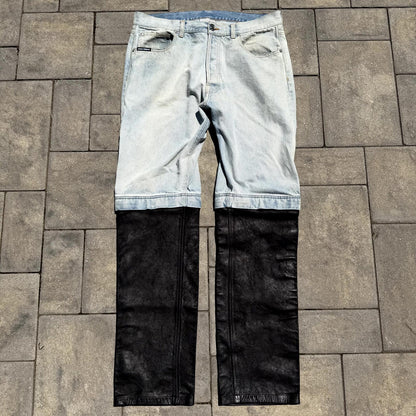 VTMNTS Black Leather Convertible Denim