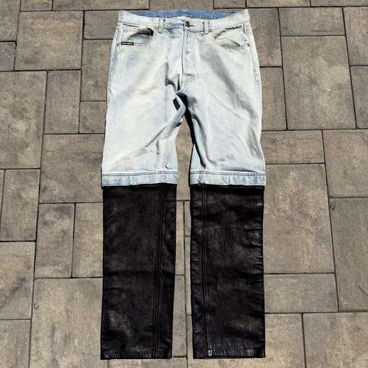 VTMNTS Black Leather Convertible Denim