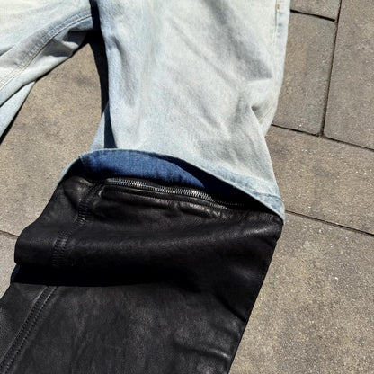VTMNTS Black Leather Convertible Denim