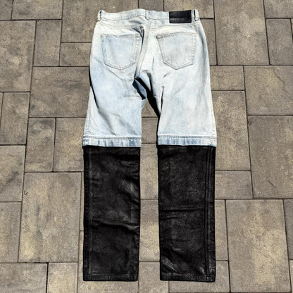 VTMNTS Black Leather Convertible Denim