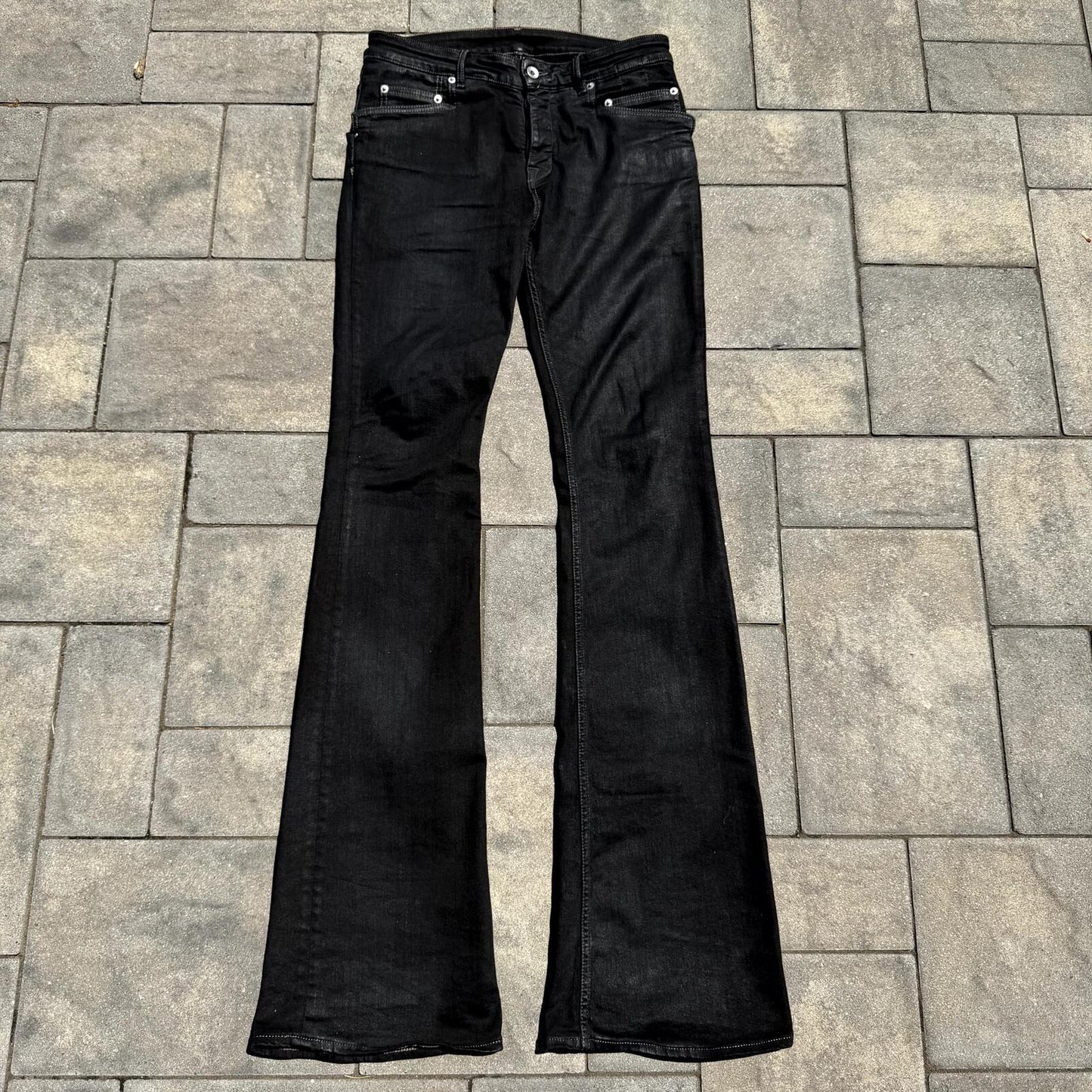 Rick Owens Waxed Tyrone Bootcut Denim