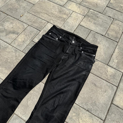 Rick Owens Waxed Tyrone Bootcut Denim