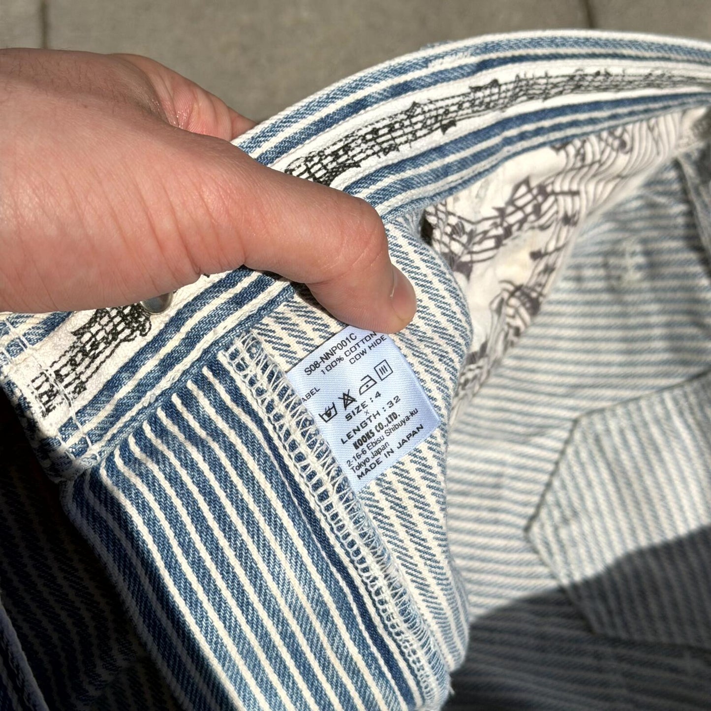 SS08 Number Nine Striped Hickory Denim
