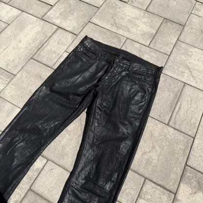 SS15 Rick Owens Black Scrub Waxed Detroit Denim