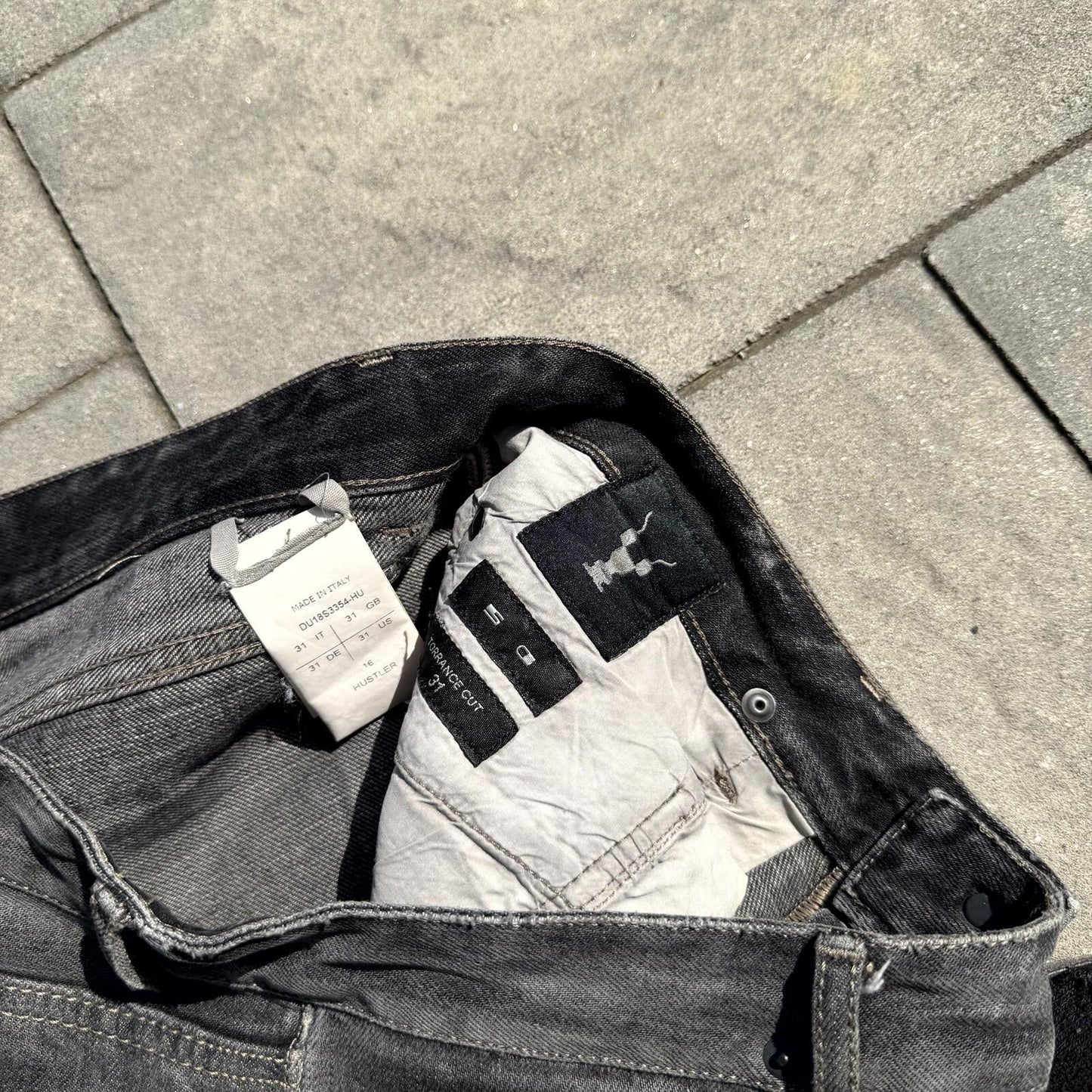 SS18 Rick Owens Hustler Torrance Cut Denim