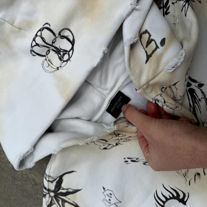 SS24 Balenciaga White Tattoo Hoodie