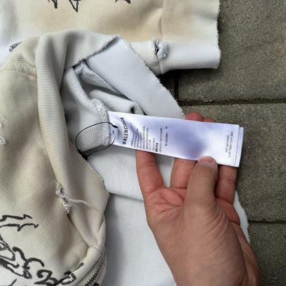 SS24 Balenciaga White Tattoo Hoodie