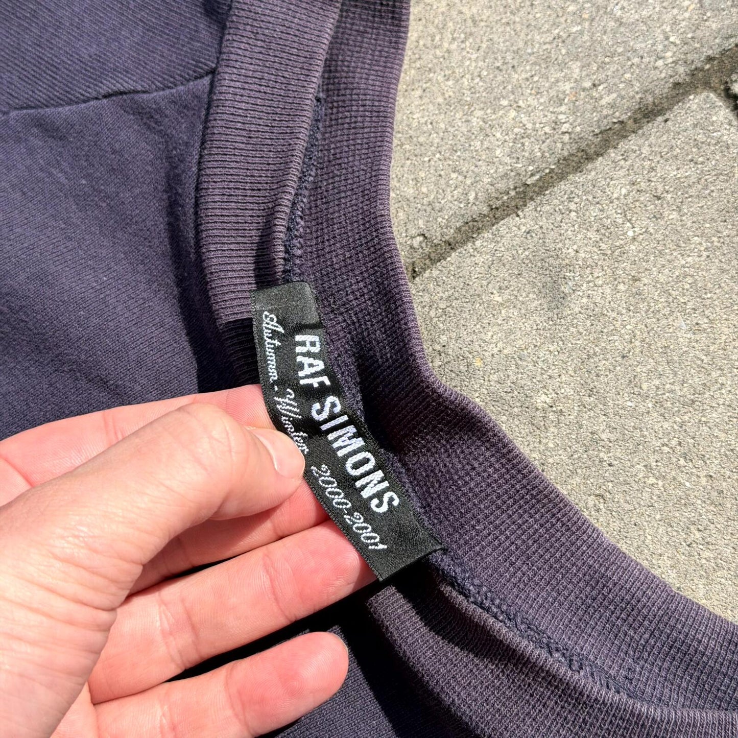 AW00 Raf Simons ‘Confusion’ Colligate Crewneck