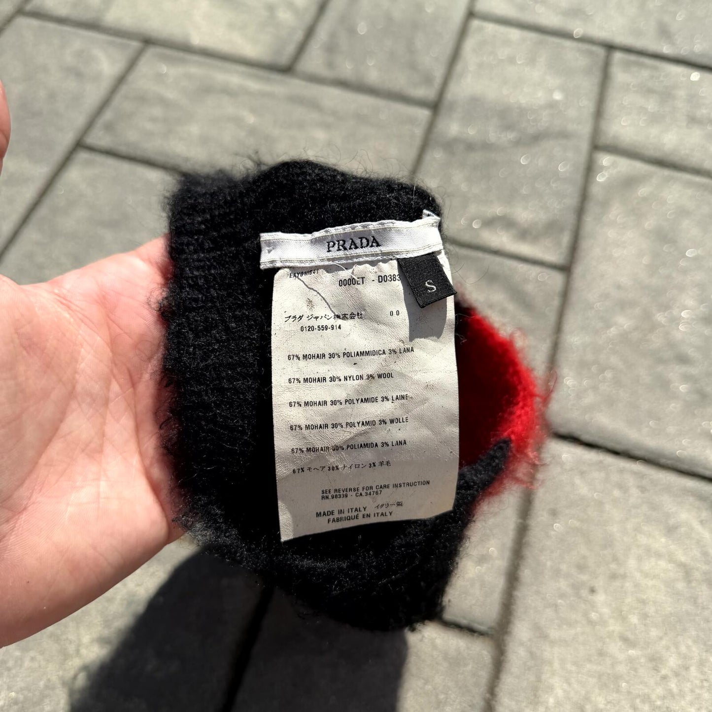 AW07 Prada Red Mohawk Beanie