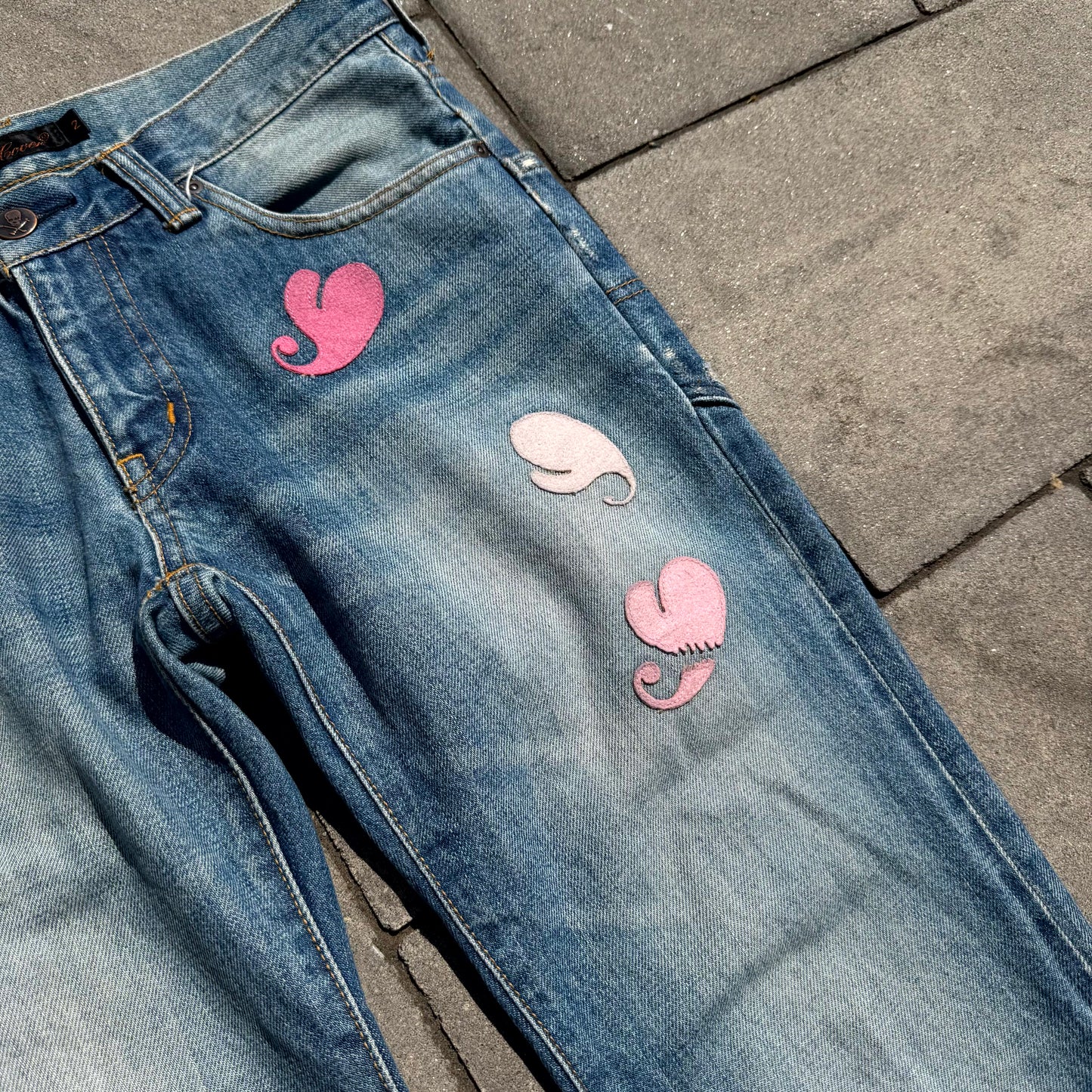 AW05 Undercover Boro Heart Denim