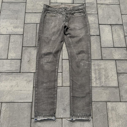 SS09 Rick Owens Silver Wax Detroit Cut Denim