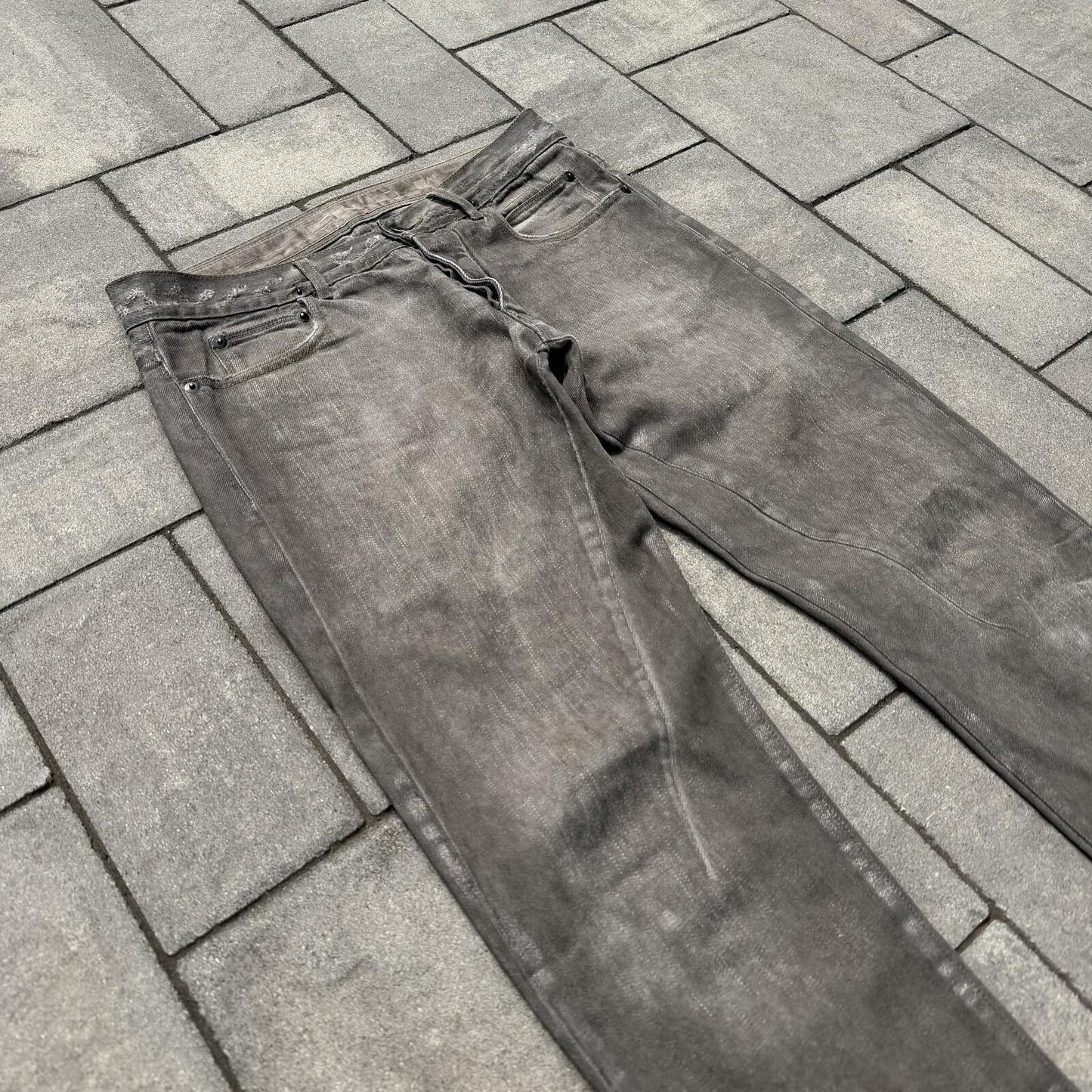 SS09 Rick Owens Silver Wax Detroit Cut Denim