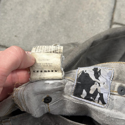SS09 Rick Owens Silver Wax Detroit Cut Denim