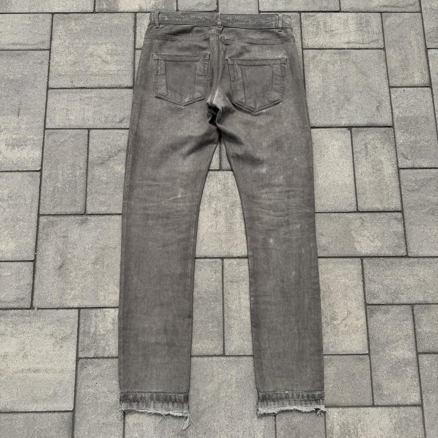 SS09 Rick Owens Silver Wax Detroit Cut Denim