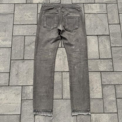 SS09 Rick Owens Silver Wax Detroit Cut Denim