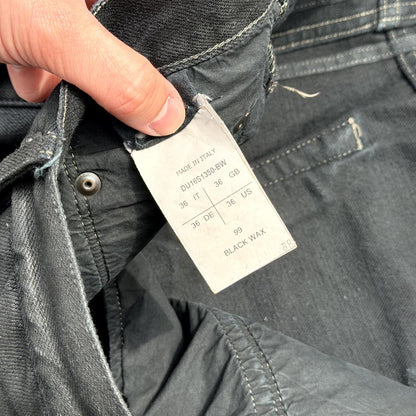 SS16 Rick Owens Black Waxed Detroit Cut Denim