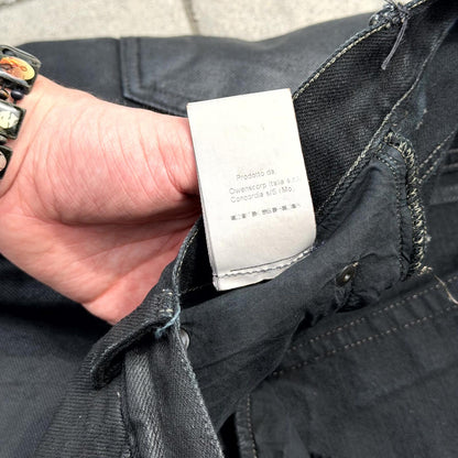 SS16 Rick Owens Black Waxed Detroit Cut Denim