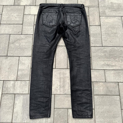 SS16 Rick Owens Black Waxed Detroit Cut Denim