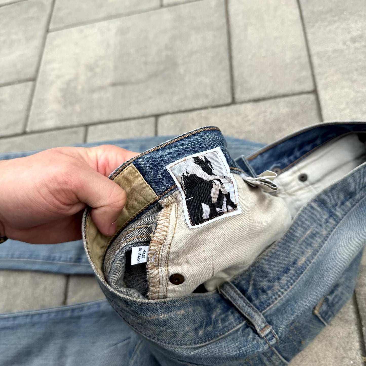 FW07 Rick Owens Blue Wash Detroit Cut Denim