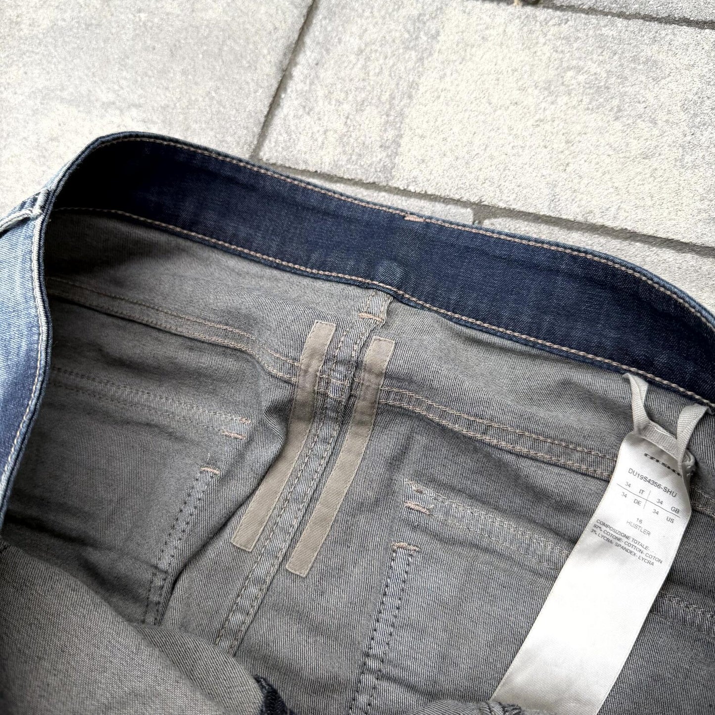 SS19 Rick Owens Hustler Memphis Cut Denim