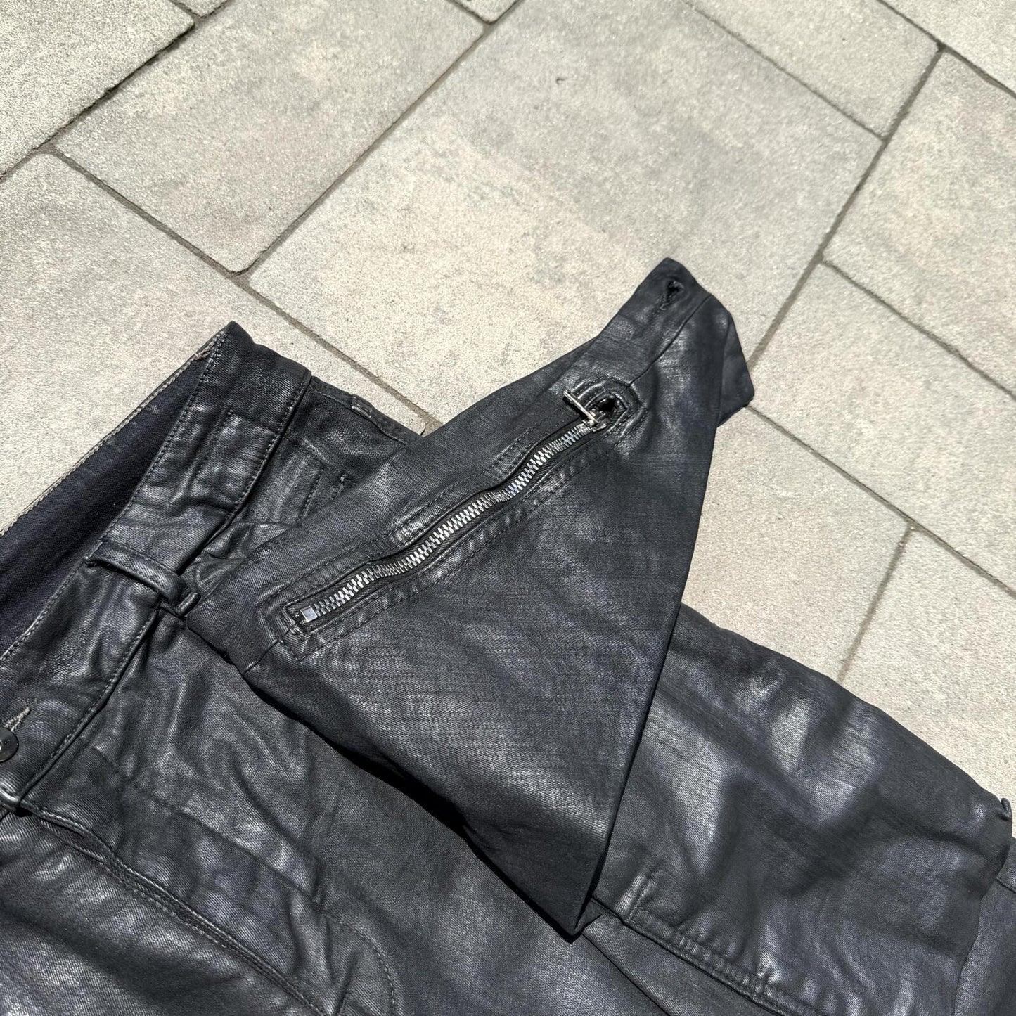 SS17 Rick Owens Black SBW Wax Memphis Cut Denim