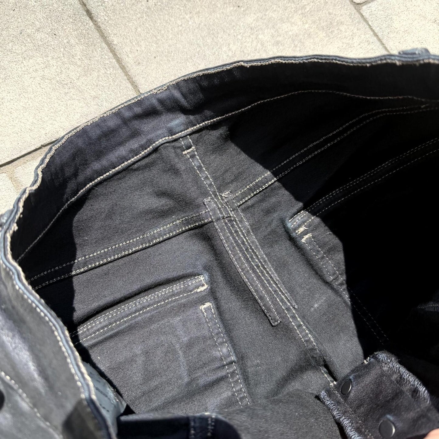 SS17 Rick Owens Black SBW Wax Memphis Cut Denim