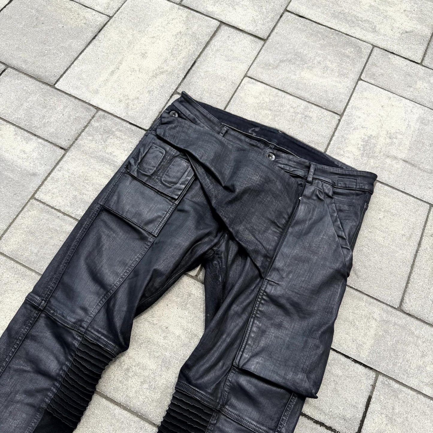 SS17 Rick Owens Black SBW Wax Memphis Cut Denim