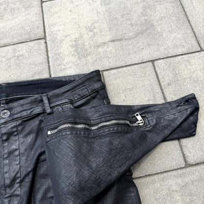 SS17 Rick Owens Black SBW Wax Memphis Cut Denim