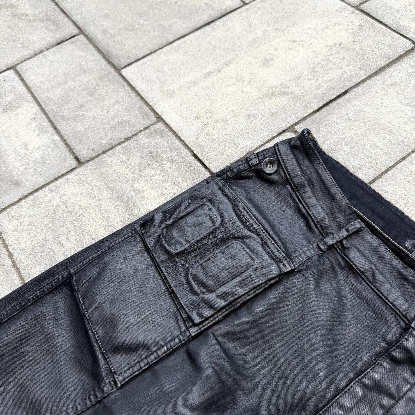 SS17 Rick Owens Black SBW Wax Memphis Cut Denim