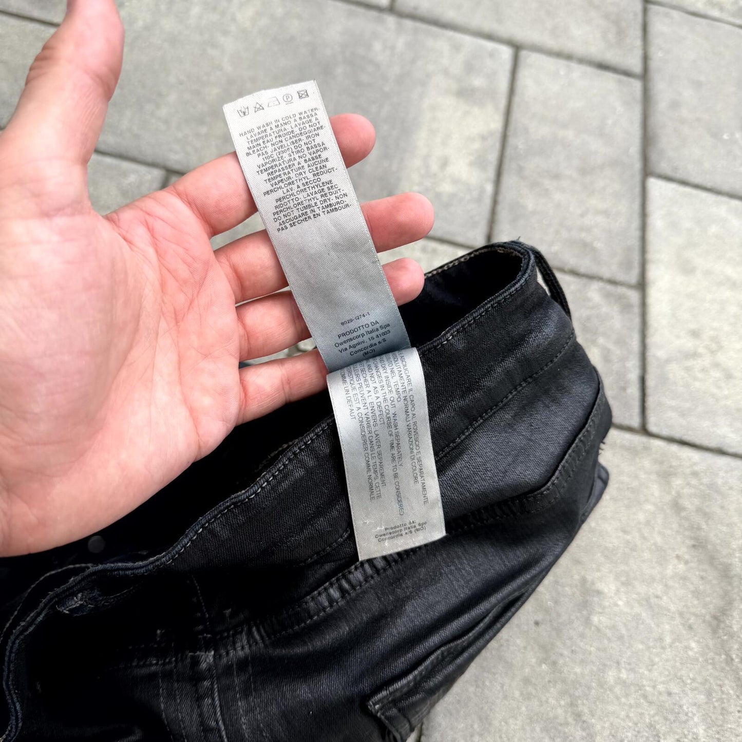 SS17 Rick Owens Black SBW Wax Memphis Cut Denim