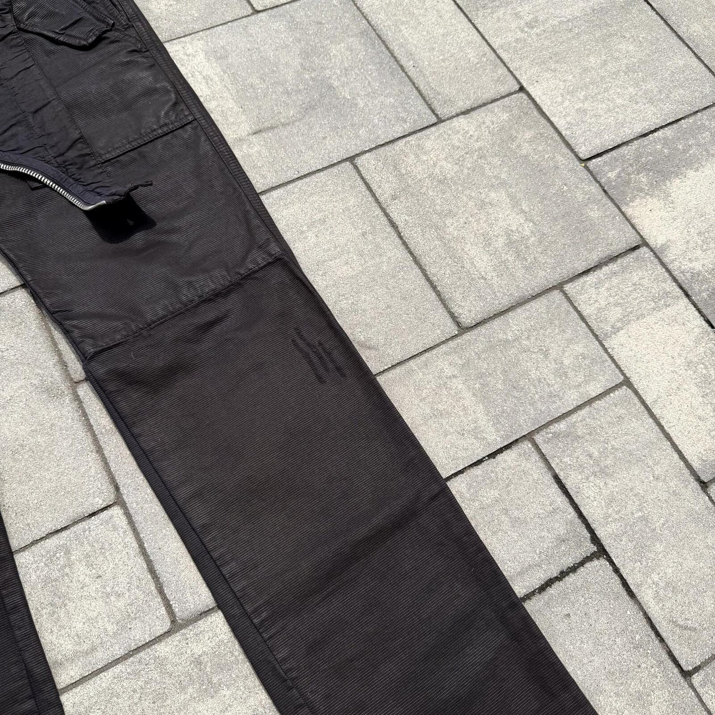 FW08 Rick Owens Black Waxed Double Layer Aircut Denim
