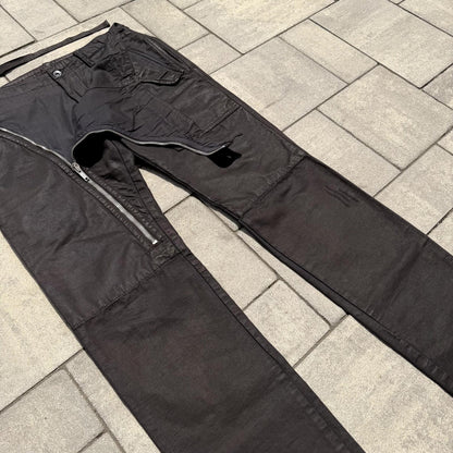 FW08 Rick Owens Black Waxed Double Layer Aircut Denim