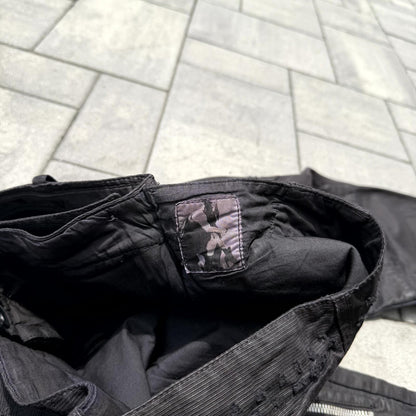 FW08 Rick Owens Black Waxed Double Layer Aircut Denim