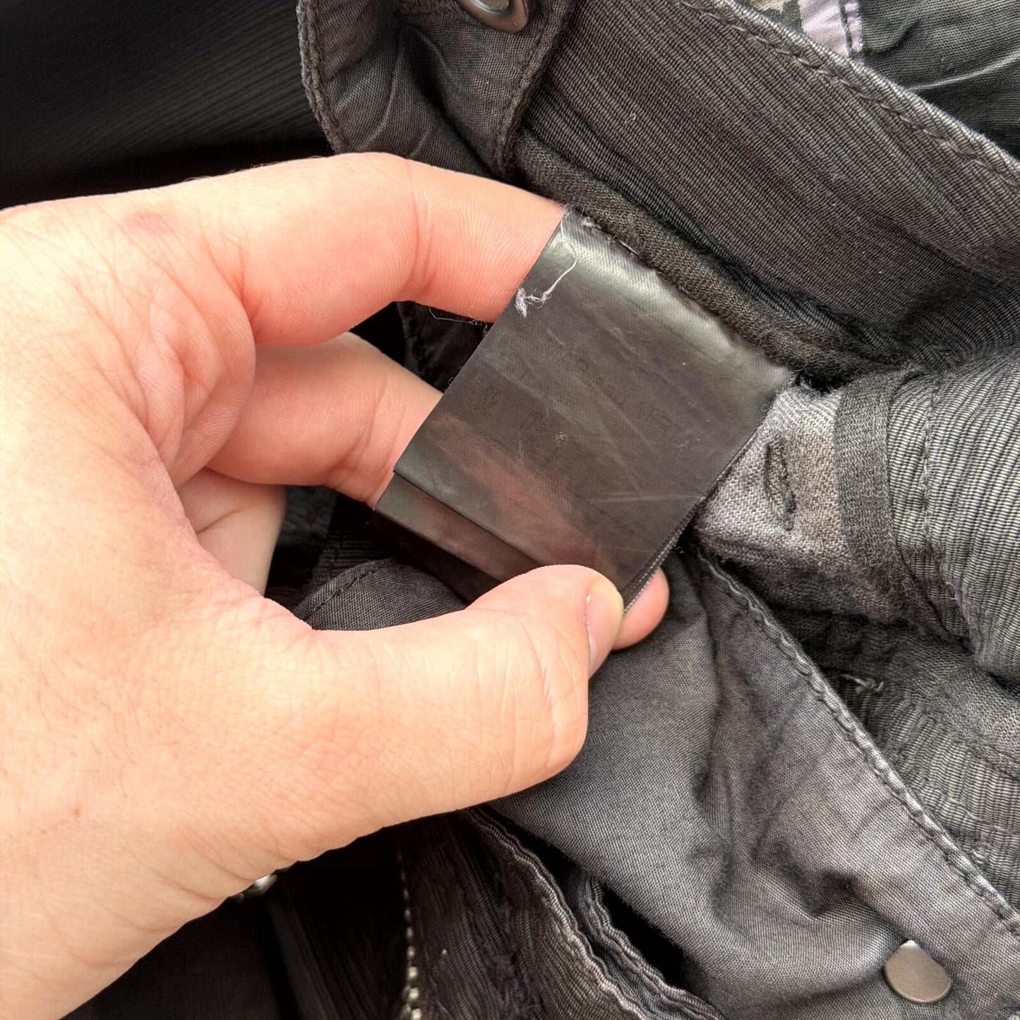 FW08 Rick Owens Black Waxed Double Layer Aircut Denim